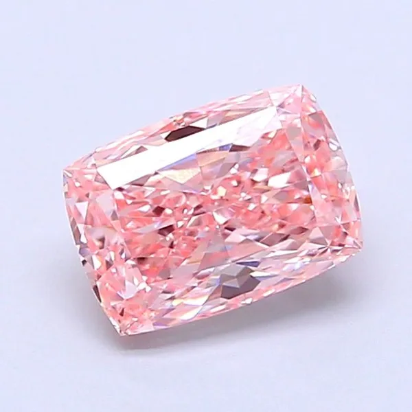 1.08ct CUSHION Fancy Vivid Pink VVS2 Coloured Lab diamond
