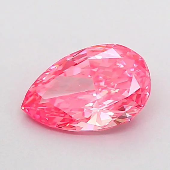 0.65ct PEAR Fancy Vivid Pink VS1 Coloured Lab diamond