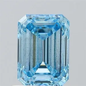 1ct EMERALD Fancy Vivid Blue SI1 Coloured Lab diamond