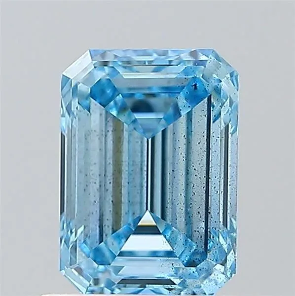 1ct EMERALD Fancy Vivid Blue SI1 Coloured Lab diamond