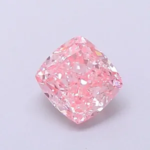 0.49ct CUSHION Fancy Vivid Pink VVS2 Coloured Lab diamond