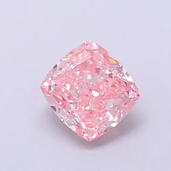0.49ct CUSHION Fancy Vivid Pink VVS2 Coloured Lab diamond