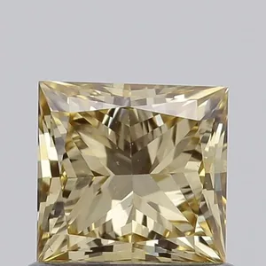 0.74ct PRINCESS Fancy Light Yellow VS1 Coloured Lab diamond
