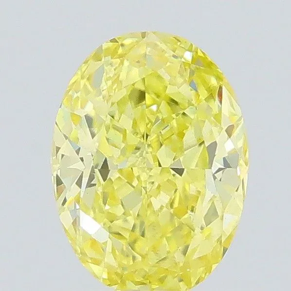 0.53ct OVAL Fancy Intense Yellow VS2 Coloured Lab diamond