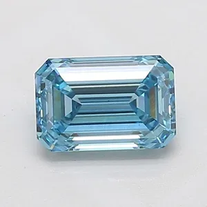 1.52ct EMERALD Fancy Vivid Blue VS1 Coloured Lab diamond