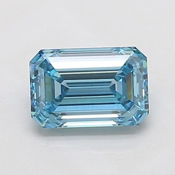 1.52ct EMERALD Fancy Vivid Blue VS1 Coloured Lab diamond