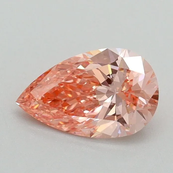 0.66ct PEAR Fancy Intense Pink VS1 Coloured Lab diamond