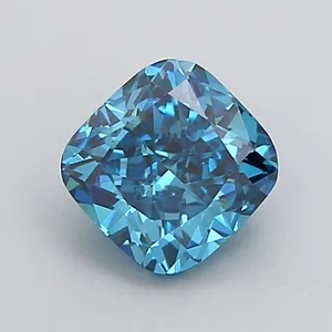 1ct CUSHION Fancy Vivid Blue VS1 Coloured Lab diamond