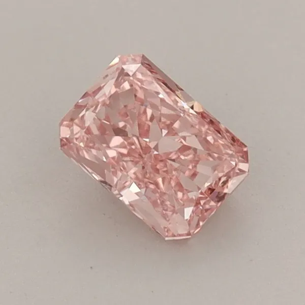 0.61ct RADIANT Fancy Vivid Pink VVS2 Coloured Lab diamond