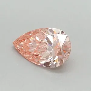 0.4ct PEAR Fancy Vivid Pink VS2 Coloured Lab diamond