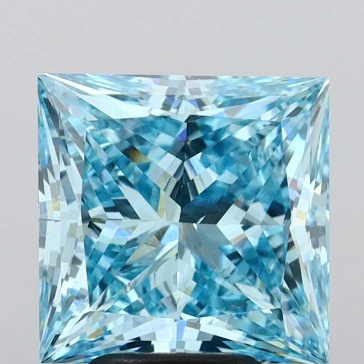 4.85ct PRINCESS Fancy Vivid Blue VS1 Coloured Lab diamond