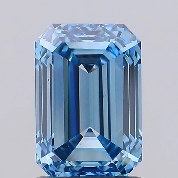 1.49ct EMERALD Fancy Vivid Blue VS1 Coloured Lab diamond
