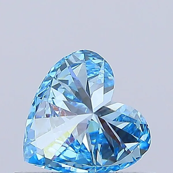 0.52ct HEART Fancy Vivid Blue VVS2 Coloured Lab diamond