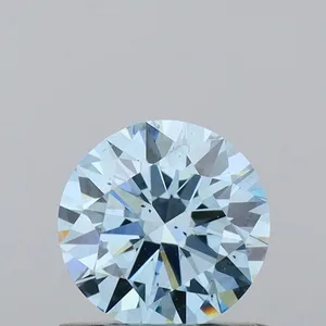 0.64ct ROUND Fancy Vivid Blue VS2 Coloured Lab diamond
