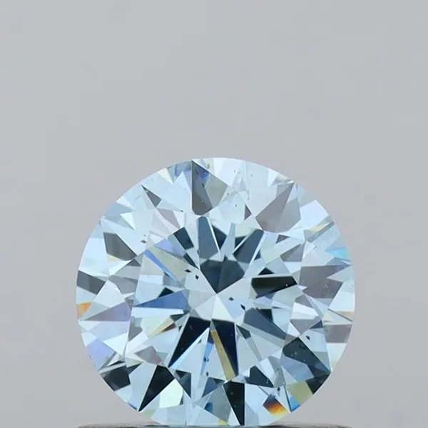 0.64ct ROUND Fancy Vivid Blue VS2 Coloured Lab diamond