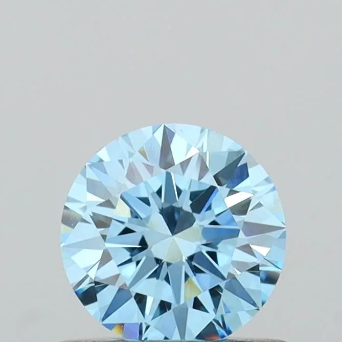 0.58ct ROUND Fancy Vivid Blue VS1 Coloured Lab diamond