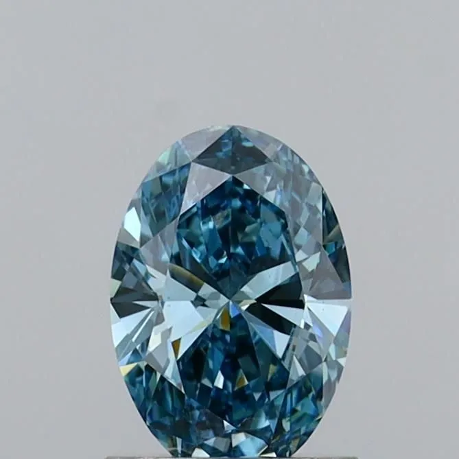 1.01ct OVAL Fancy Vivid Blue VS2 Coloured Lab diamond