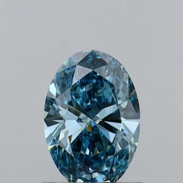 1.01ct OVAL Fancy Vivid Blue VS2 Coloured Lab diamond