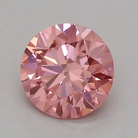 0.34ct ROUND Fancy Vivid Pink VVS2 Coloured Lab diamond