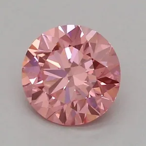 0.34ct ROUND Fancy Vivid Pink VVS2 Coloured Lab diamond