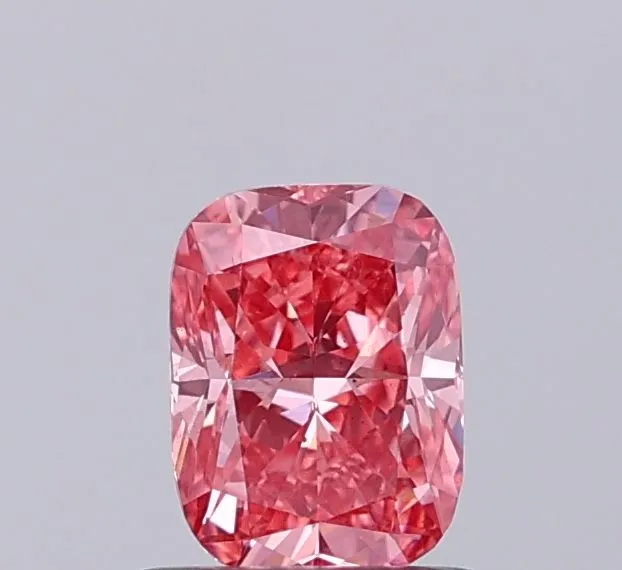 0.76ct CUSHION Fancy Vivid Pink VS2 Coloured Lab diamond