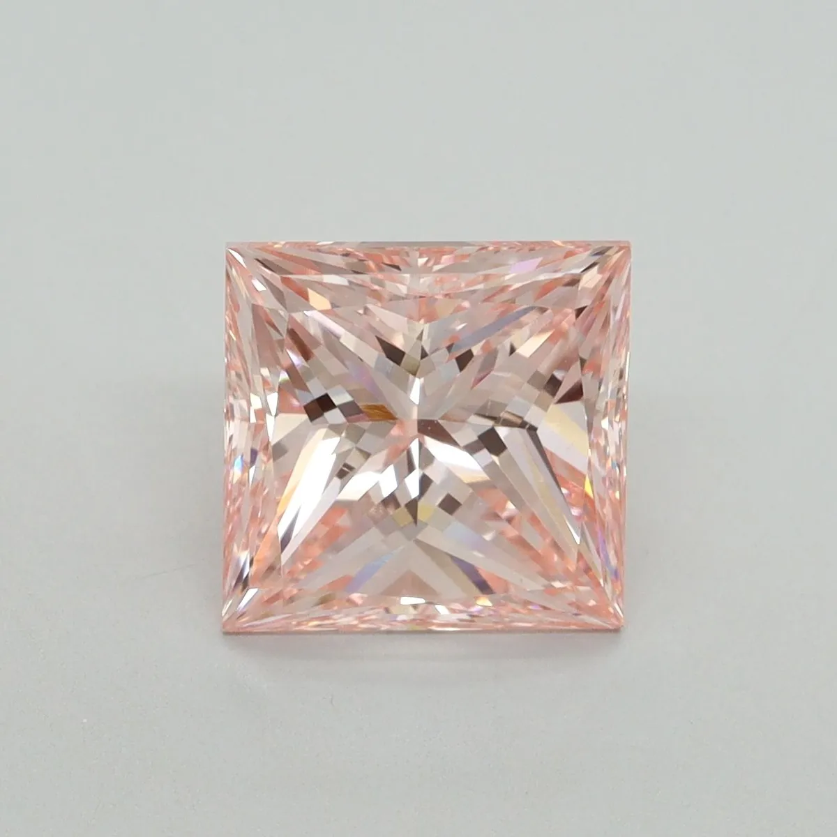 3.01ct PRINCESS Fancy Vivid Pink VS1 Coloured Lab diamond