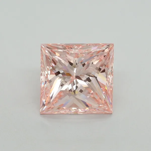 3.01ct PRINCESS Fancy Vivid Pink VS1 Coloured Lab diamond