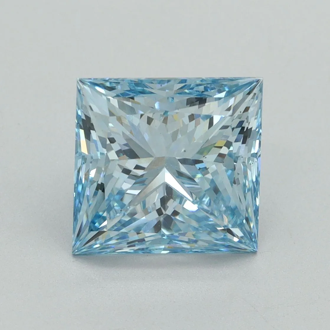 3.56ct PRINCESS Fancy Intense Blue VS2 Coloured Lab diamond