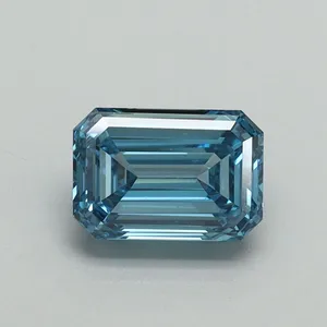 1.01ct EMERALD Fancy Vivid Blue VS1 Coloured Lab diamond