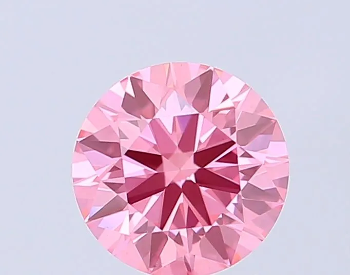 0.87ct ROUND Fancy Vivid Pink VS1 Coloured Lab diamond