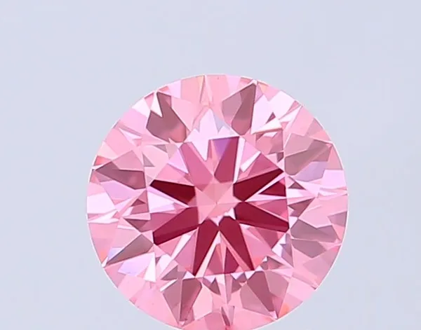 0.87ct ROUND Fancy Vivid Pink VS1 Coloured Lab diamond