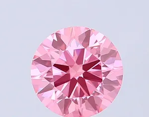 0.87ct ROUND Fancy Vivid Pink VS1 Coloured Lab diamond