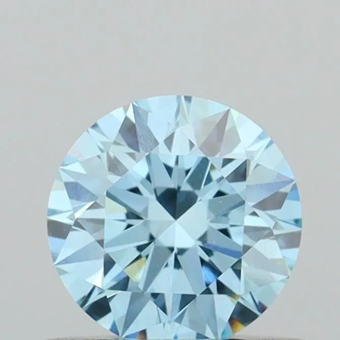 0.54ct ROUND Fancy Vivid Blue VVS1 Coloured Lab diamond