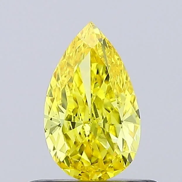 0.52ct PEAR Fancy Vivid Yellow VS1 Coloured Lab diamond