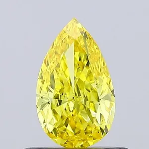 0.52ct PEAR Fancy Vivid Yellow VS1 Coloured Lab diamond