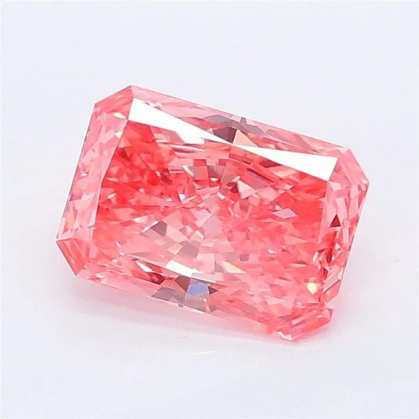 1.09ct RADIANT Fancy Vivid Pink VVS2 Coloured Lab diamond