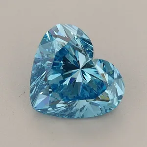 1.29ct HEART Fancy Vivid Blue VVS2 Coloured Lab diamond