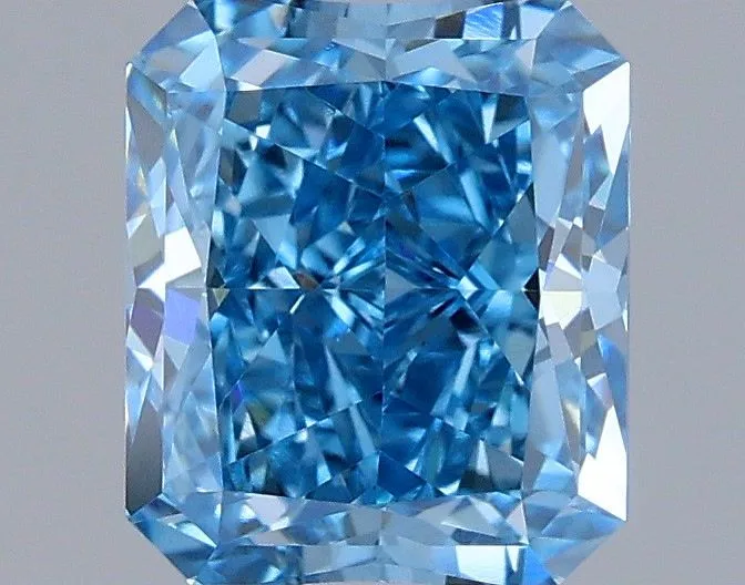 1.48ct RADIANT Fancy Vivid Blue VVS2 Coloured Lab diamond