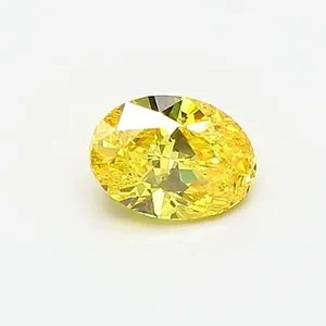 0.44ct OVAL Fancy Vivid Yellow VVS2 Coloured Lab diamond