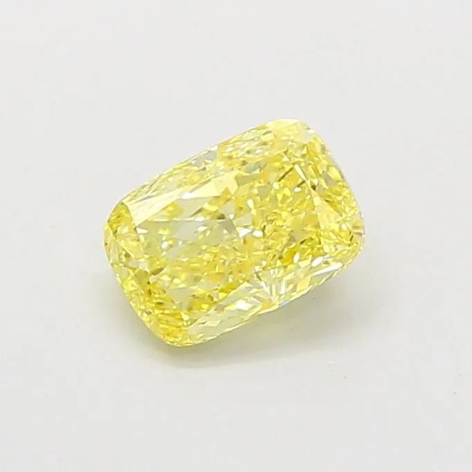 0.93ct CUSHION Fancy Vivid Yellow VS2 Coloured Lab diamond