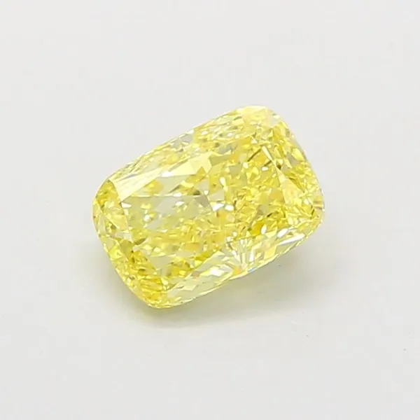 0.93ct CUSHION Fancy Vivid Yellow VS2 Coloured Lab diamond