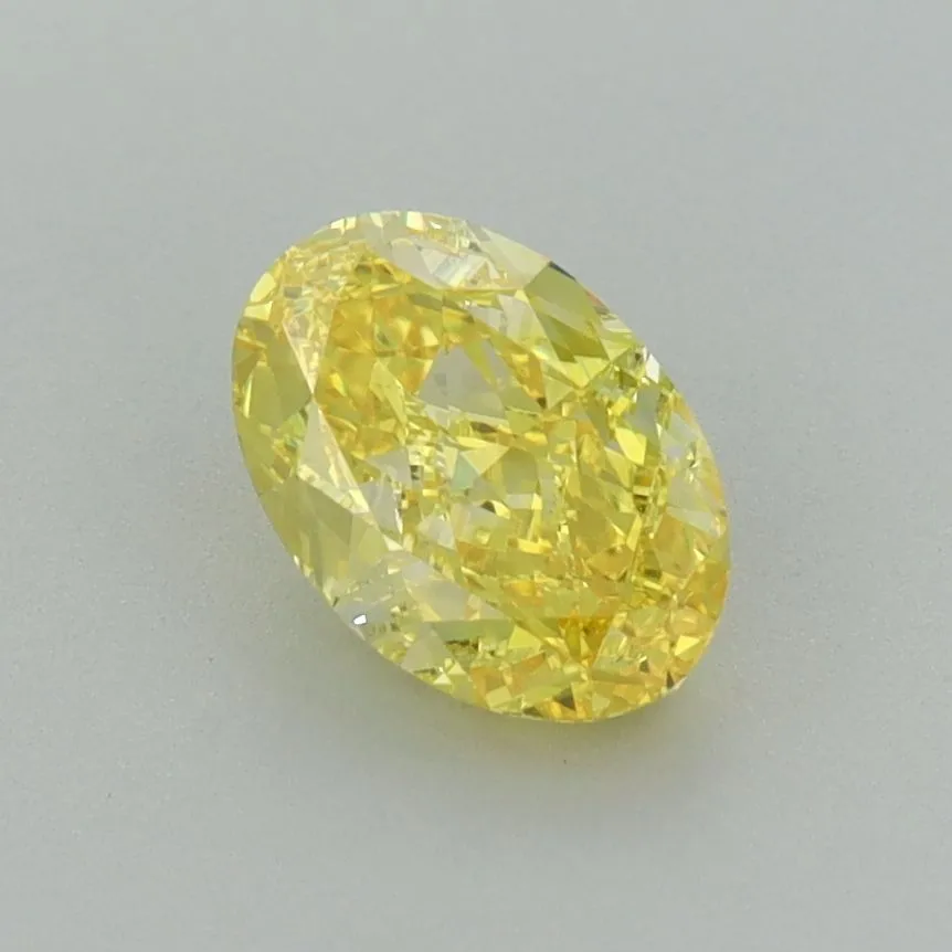1.02ct OVAL Fancy Vivid Yellow VVS1 Coloured Lab diamond