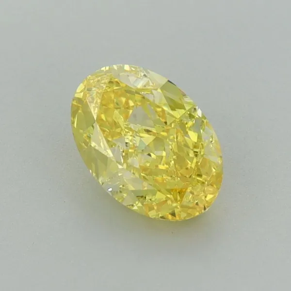 1.02ct OVAL Fancy Vivid Yellow VVS1 Coloured Lab diamond