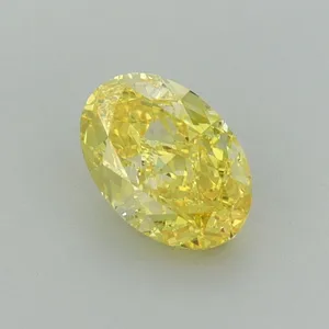 1.02ct OVAL Fancy Vivid Yellow VVS1 Coloured Lab diamond