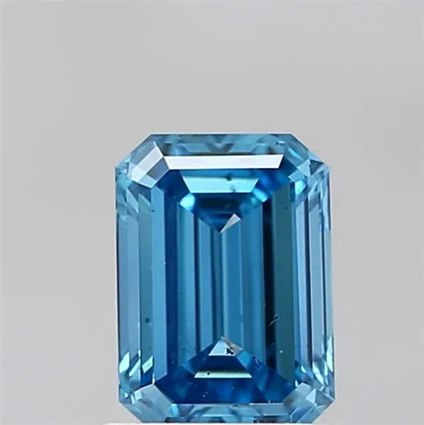 1.03ct EMERALD Fancy Vivid Blue SI1 Coloured Lab diamond