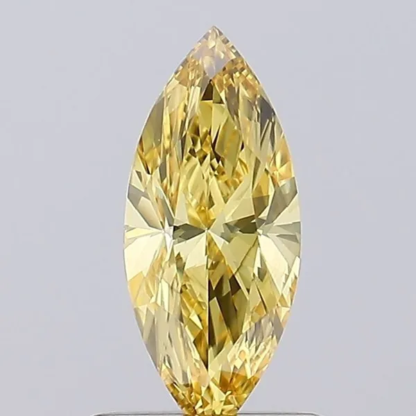 0.6ct MARQUISE Fancy Vivid Yellow VS1 Coloured Lab diamond