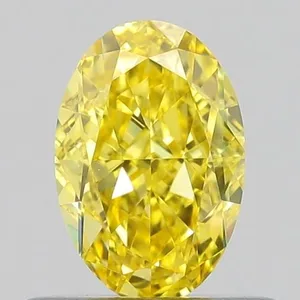 0.53ct OVAL Fancy Vivid Yellow VS1 Coloured Lab diamond