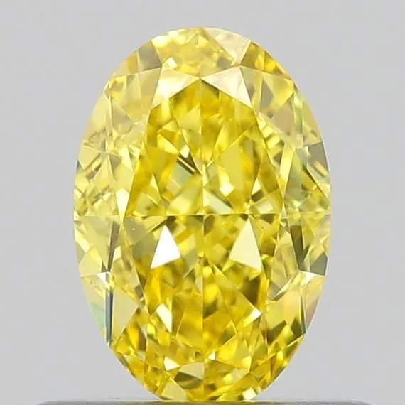 0.53ct OVAL Fancy Vivid Yellow VS1 Coloured Lab diamond