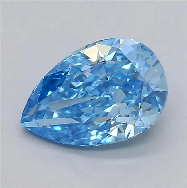 0.70ct PEAR Fancy Vivid Blue VS1 Coloured Lab diamond