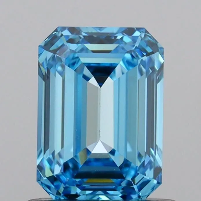 1.02ct EMERALD Fancy Vivid Blue VVS2 Coloured Lab diamond